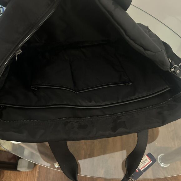 Seven91 Black Quilted Laptop Tote Shoulder Bag Camo Pattern - Picture 5 of 9